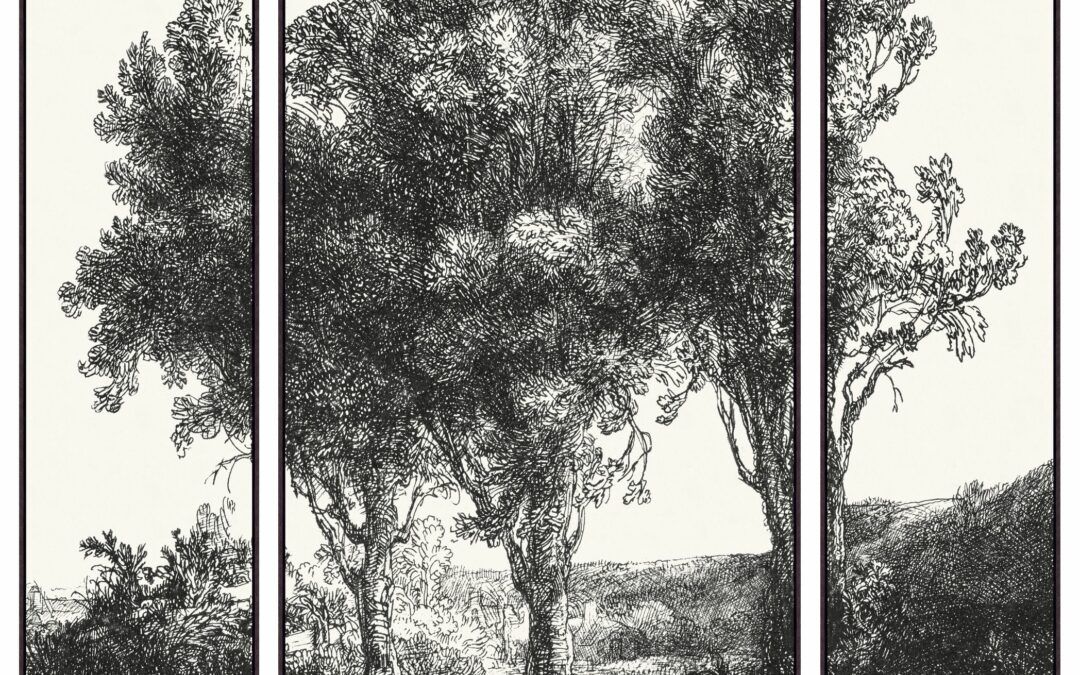 Countryside Etching Triptych